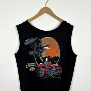 Vintage Harley Davidson Chopped Crew Neck, Medium, Black